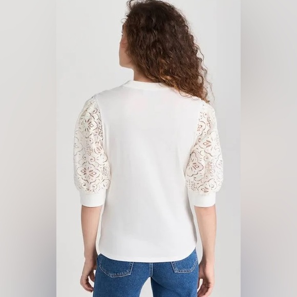 NWT Veronica Beard Coralee Eyelet Puff-Sleeve Top - Picture 2 of 7